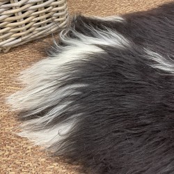 Black & White Sheepskin Rug, Natural Icelandic Sheepskin Rug