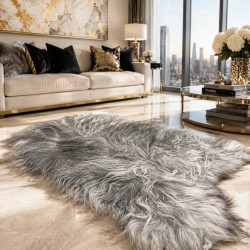 Grey Sheepskin Rug, Natural Grey Icelandic Sheepskin