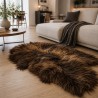 Two-Tone Brown Sheepskin Rug, Natural Brown Icelandic Sheepskin