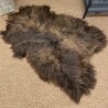 Two-Tone Brown Sheepskin Rug, Natural Brown Icelandic Sheepskin