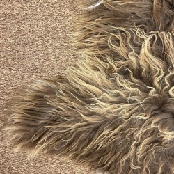 Tapis en peau de mouton islandaise marron, peau de mouton islandaise marron naturelle
