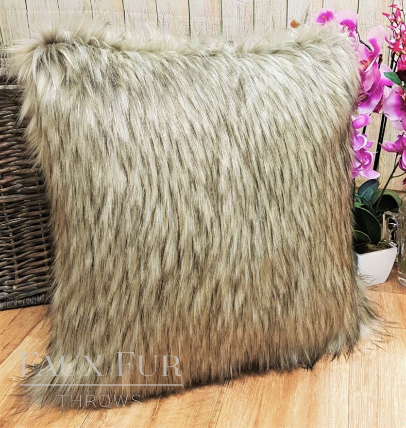 Breckenridge Grey Faux Fur Cushion