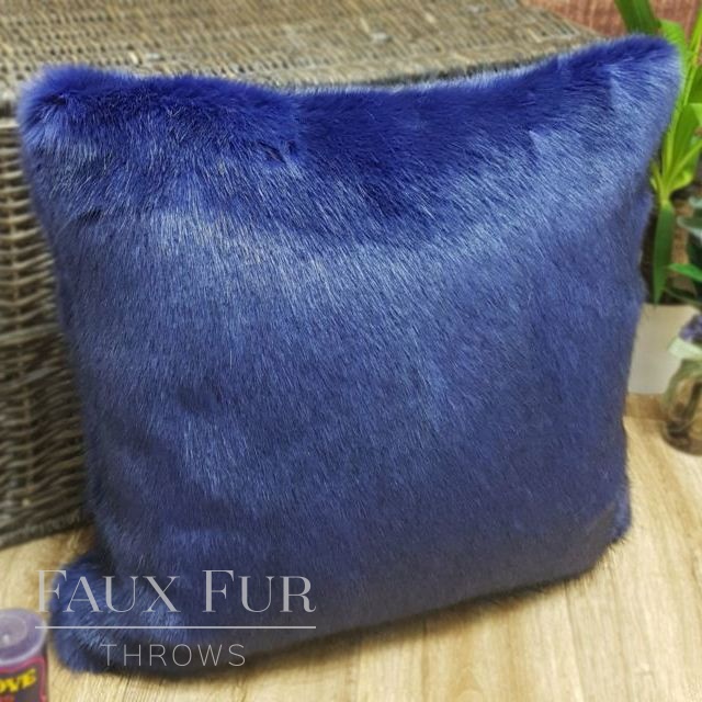 Cornflower Faux Fur Cushion