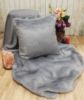 Dove Grey Mink Faux Fur Throw and Cushion