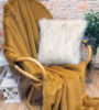 Kalahari Gold Faux Fur Throw with Himalaya Cushion