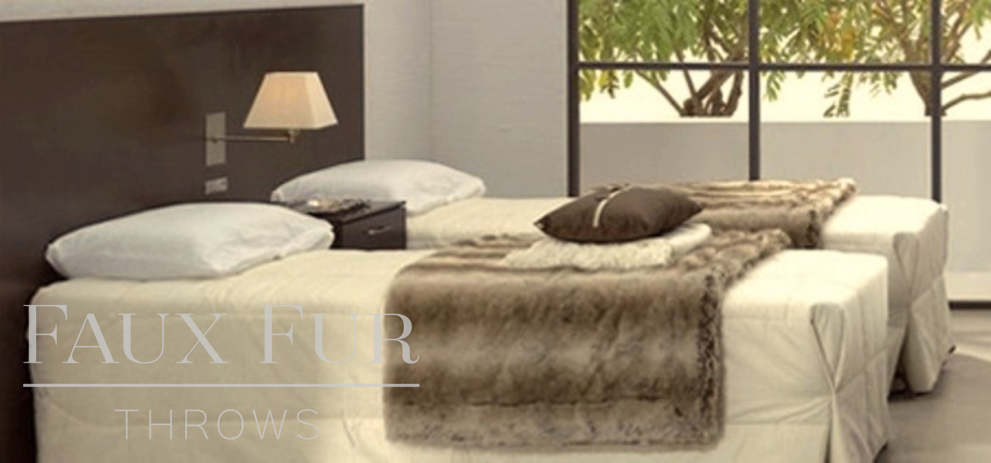 faux fur bed throw