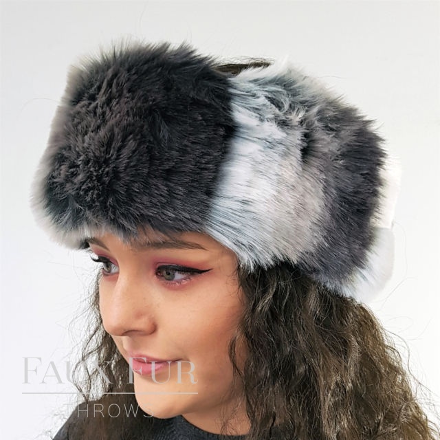 Silver Ombre Faux Fur Headband