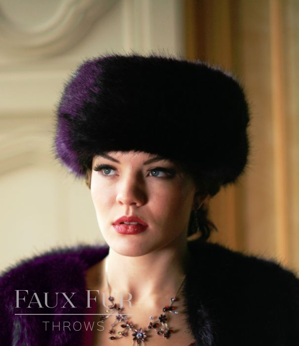 Luxury Faux Fur Occasional Hat Aubergine