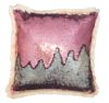 Blush Pink and Silver Faux Fur and Sequin Cushion Mountains